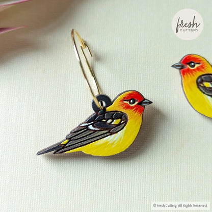 Western Tanager Mini Hoops Dangle And Drop Earrings