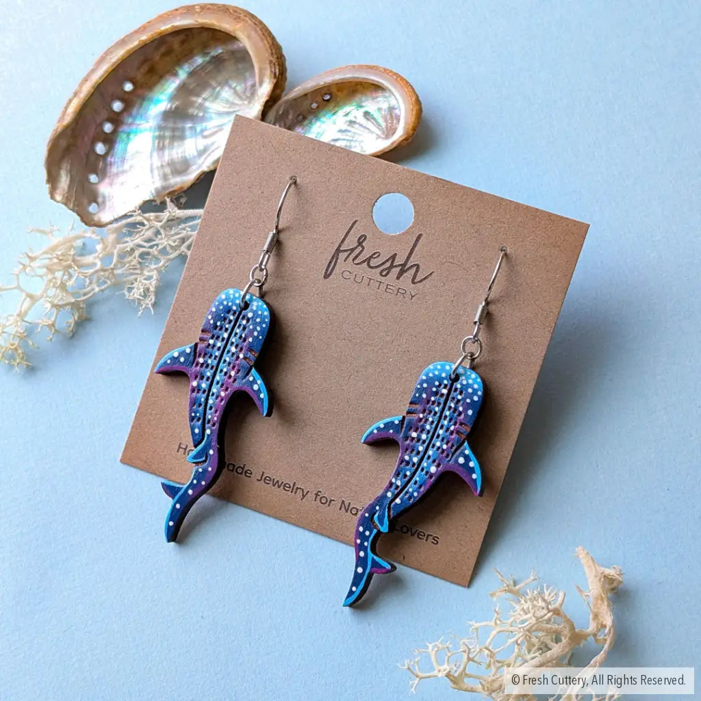 Whale Shark Earrings Dangle and Drop Earrings