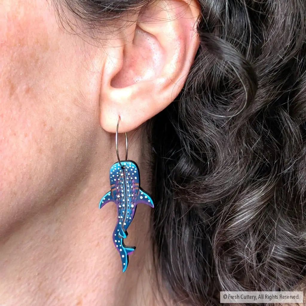 Whale Shark Earrings - Dangle and Drop Earrings