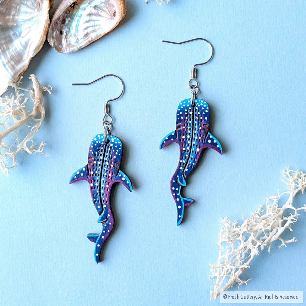 Whale Shark Earrings Dangle and Drop Earrings