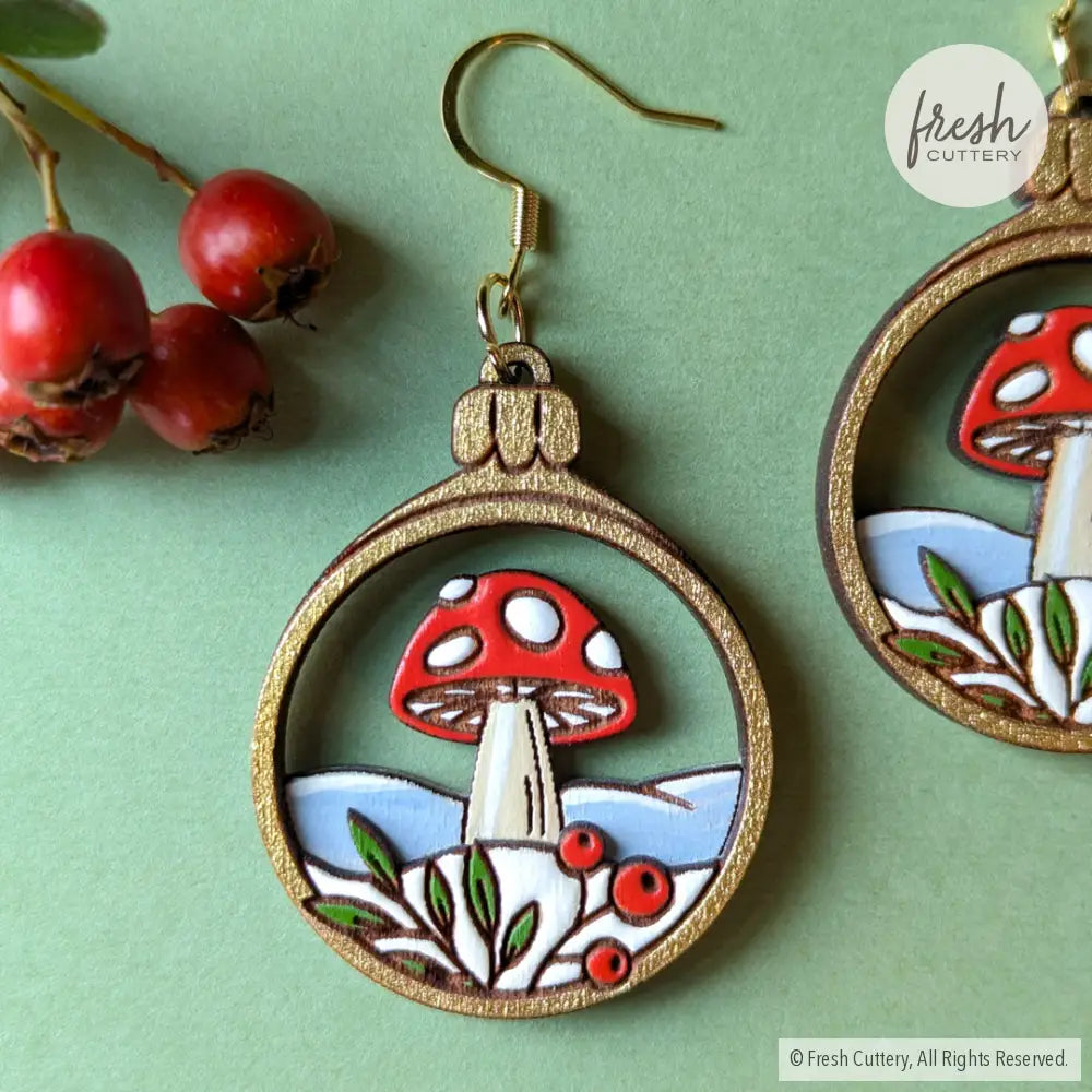 Woodland Christmas Ornament Earrings Dangle And Drop