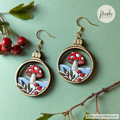 Woodland Christmas Ornament Earrings Dangle And Drop