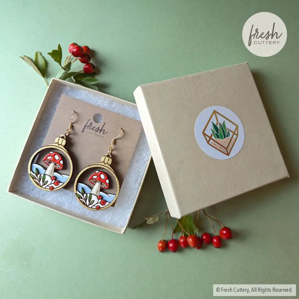 Woodland Christmas Ornament Earrings Dangle And Drop