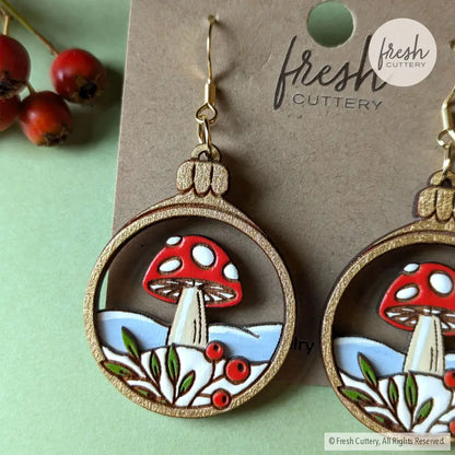 Woodland Christmas Ornament Earrings Dangle And Drop