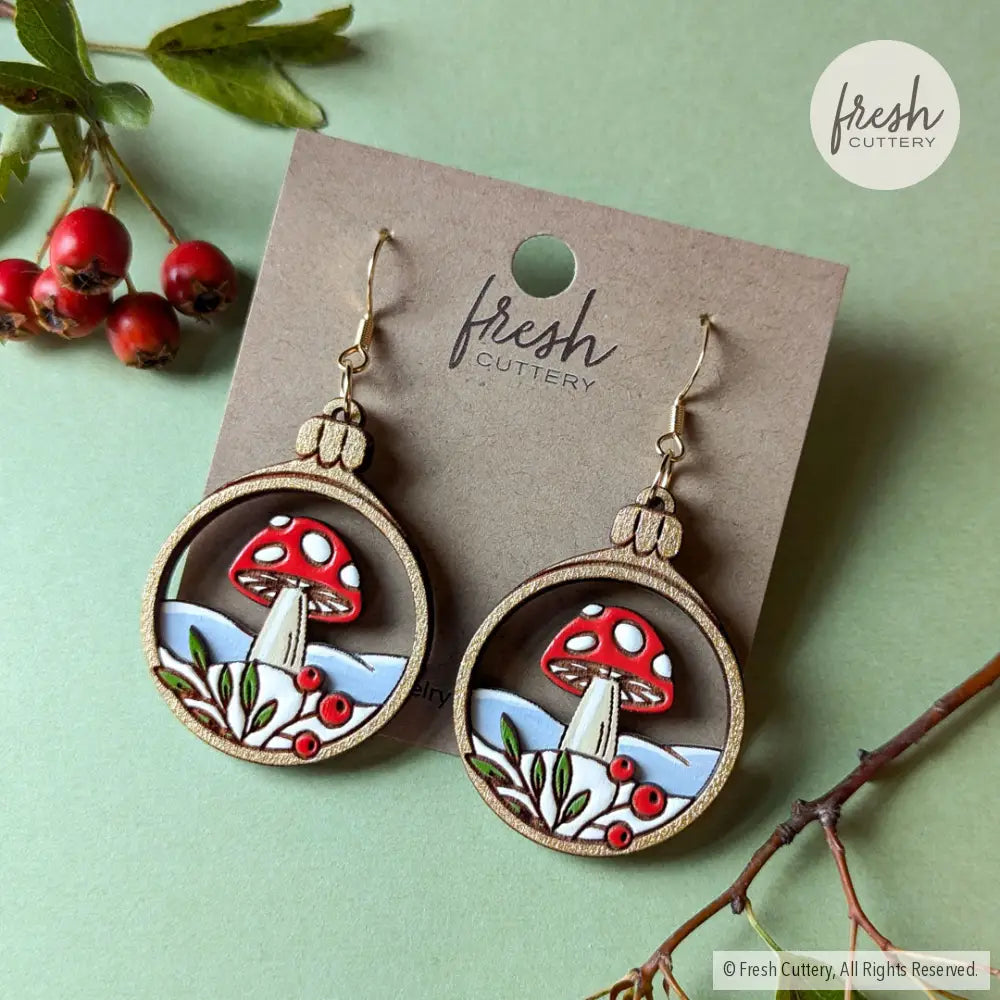 Woodland Christmas Ornament Earrings Dangle And Drop