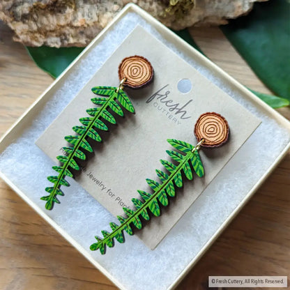 Woodland Fern Earrings Dangle And Drop
