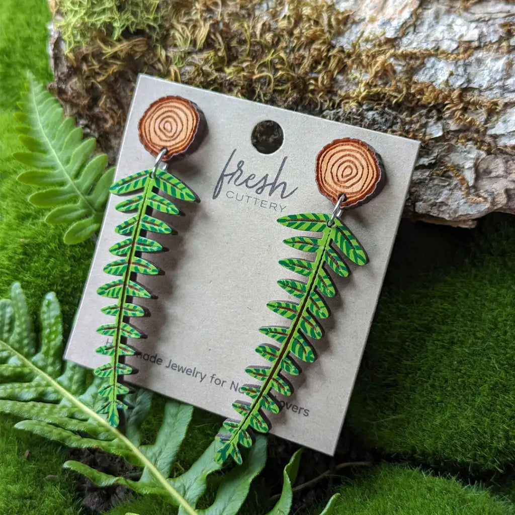 Woodland Fern Earrings Dangle And Drop