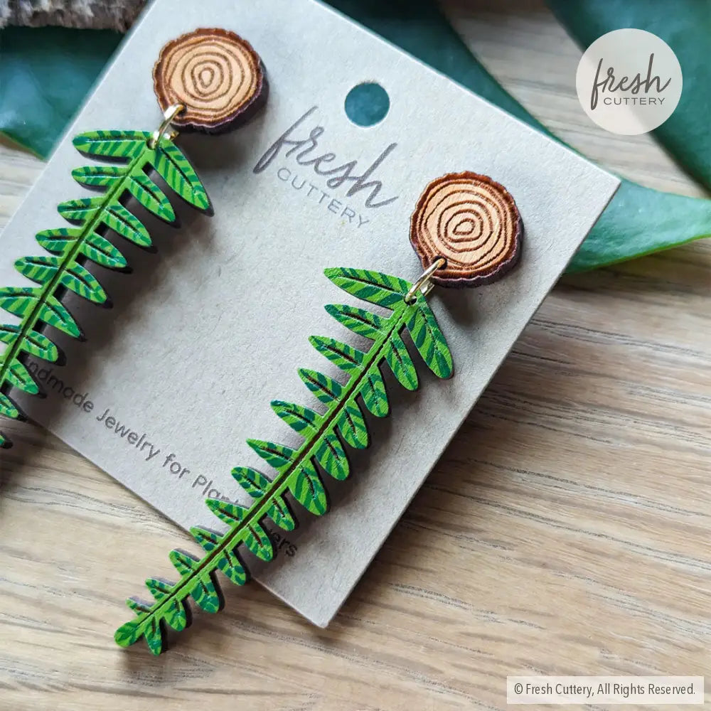 Woodland Fern Earrings Dangle And Drop