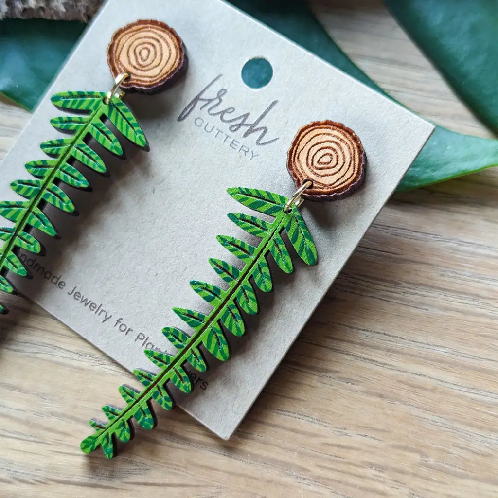 Woodland Fern Earrings Dangle And Drop