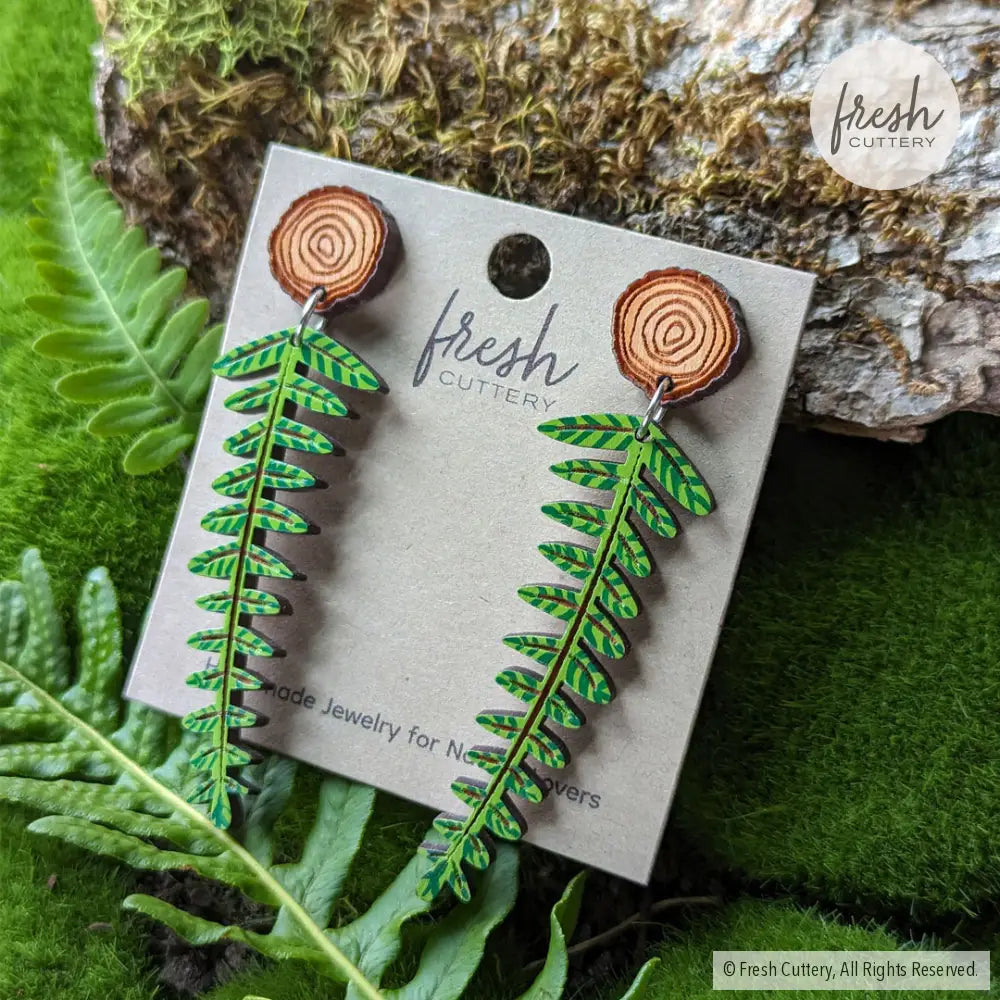 Woodland Fern Earrings Dangle And Drop