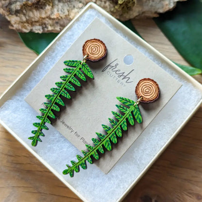 Woodland Fern Earrings Dangle And Drop