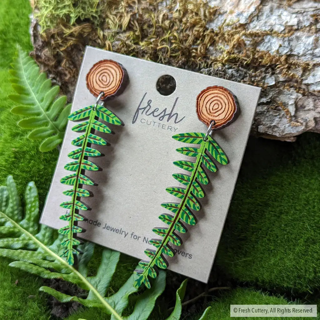 Woodland Fern Earrings Dangle And Drop