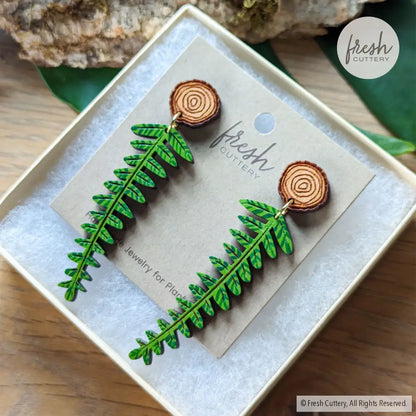 Woodland Fern Earrings Dangle And Drop