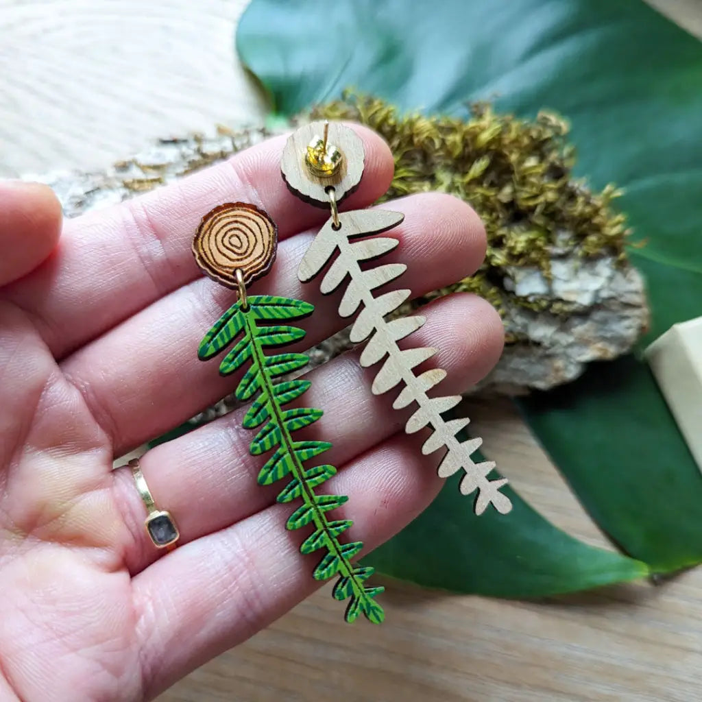 Woodland Fern Earrings Dangle And Drop