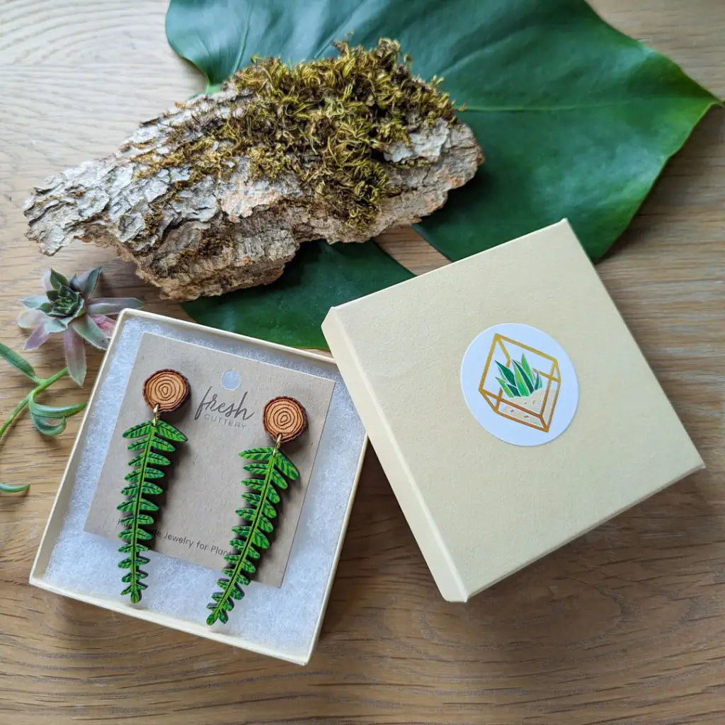 Woodland Fern Earrings Dangle And Drop