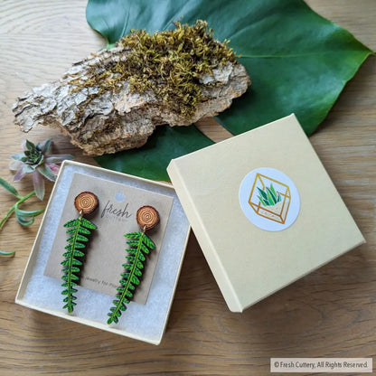 Woodland Fern Earrings Dangle And Drop