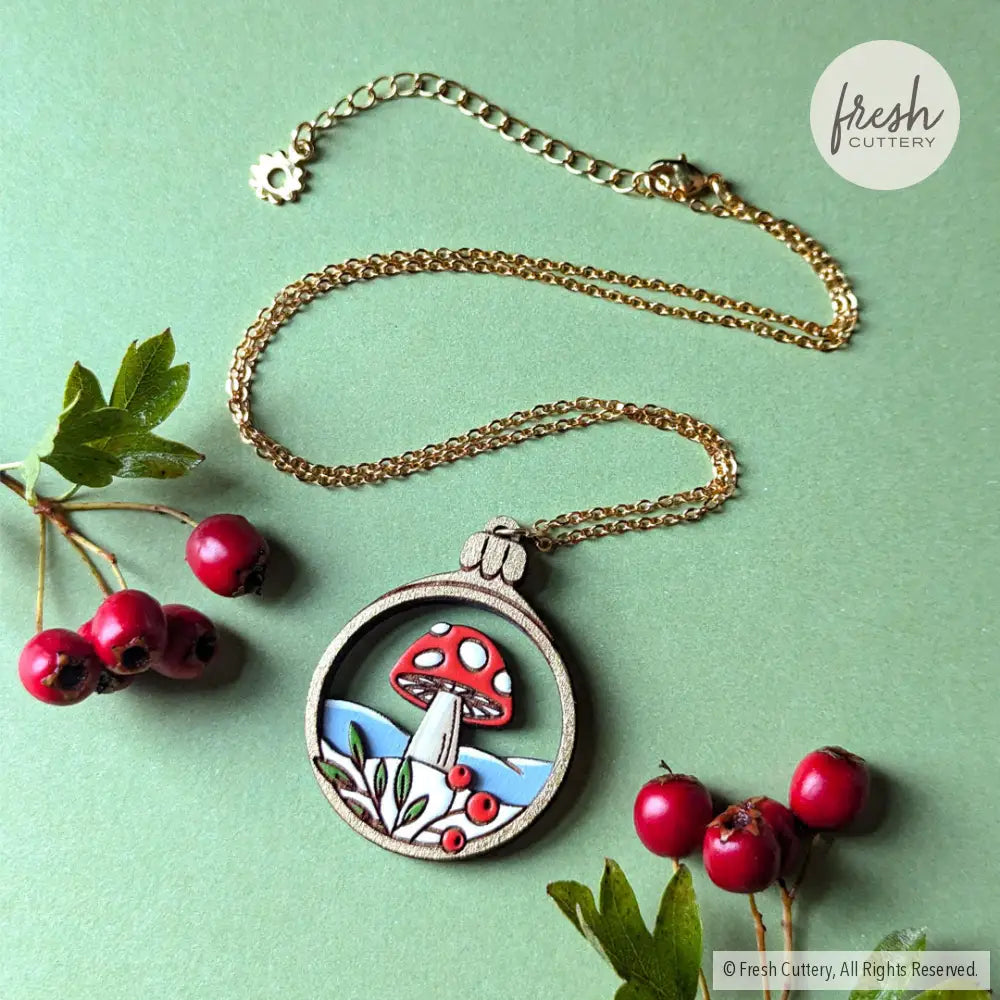 Woodland Mushroom Ornament Necklace Necklaces