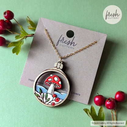 Woodland Mushroom Ornament Necklace Necklaces