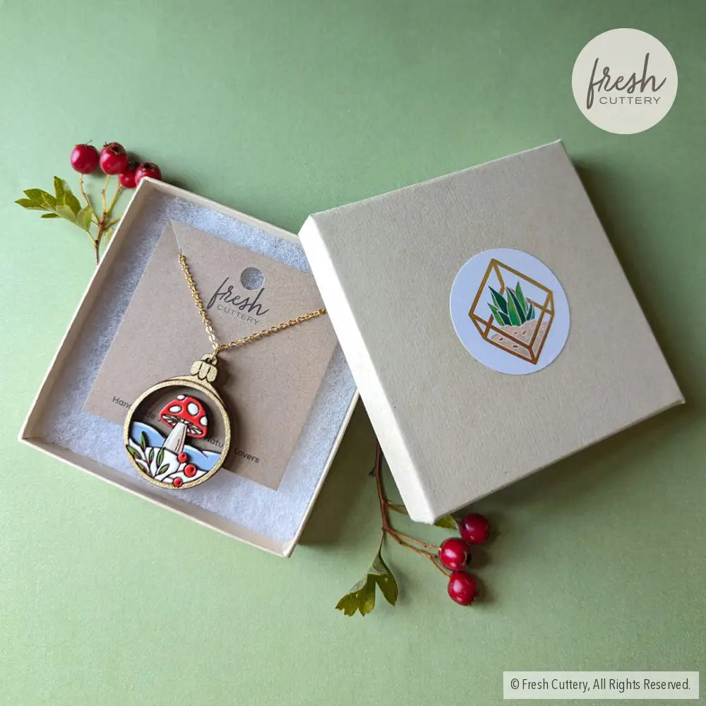 Woodland Mushroom Ornament Necklace Necklaces