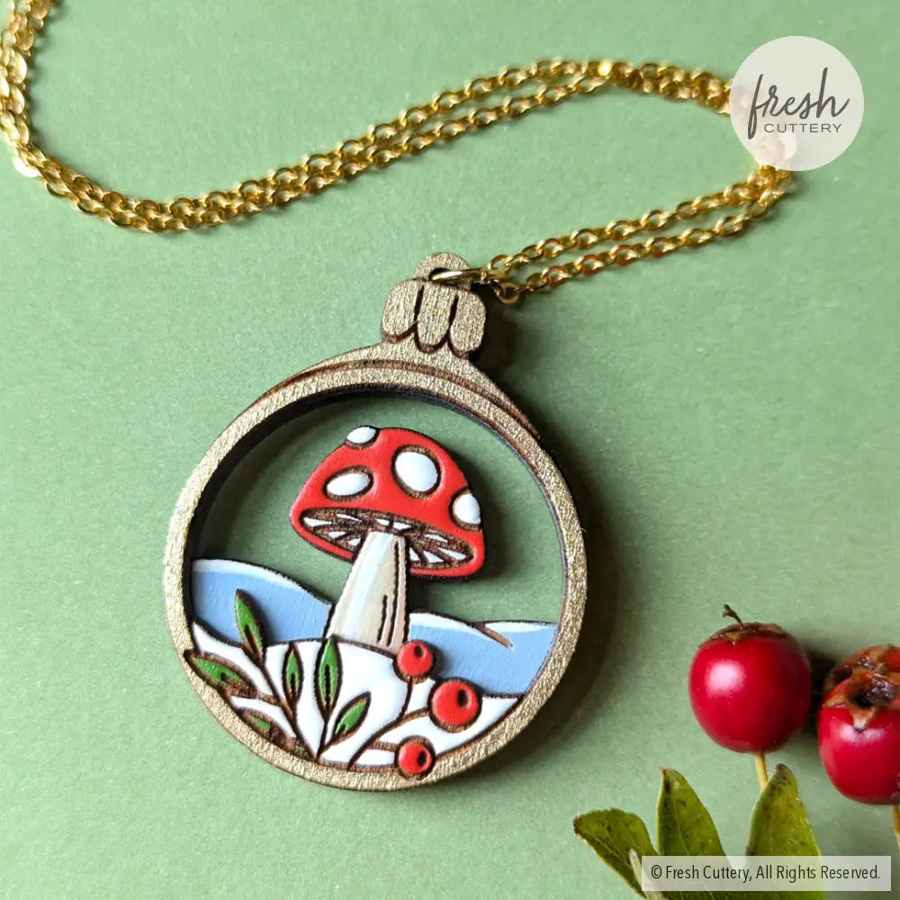 Woodland Mushroom Ornament Necklace Necklaces