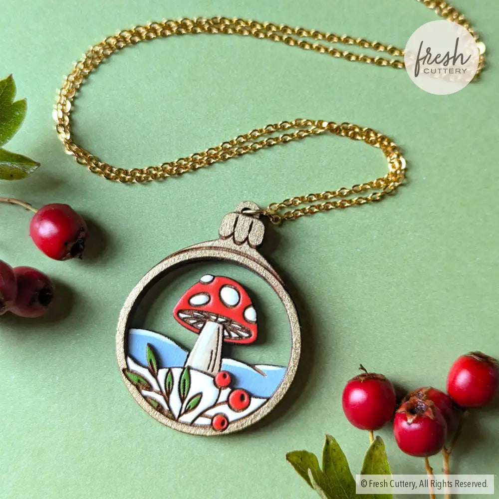 Woodland Mushroom Ornament Necklace Necklaces